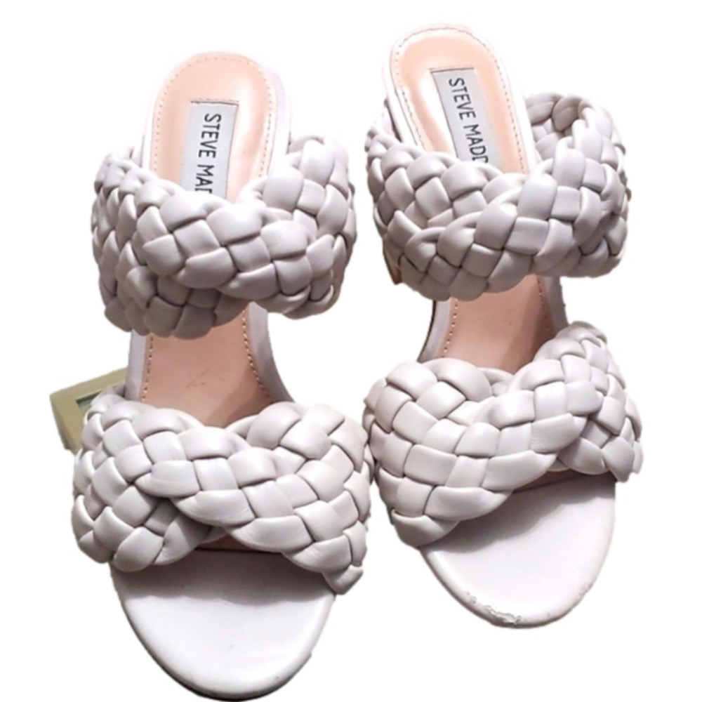 Steve Madden Sandals 2Row braided Straps beige 7M